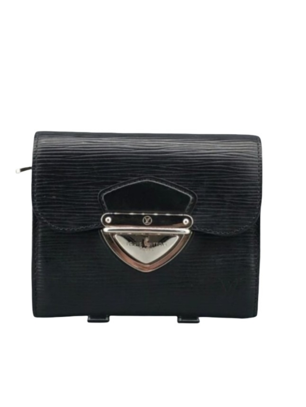 Louis Vuitton Black  Epi Leather Authentic Joey Wallet Trifold Clutch Purse